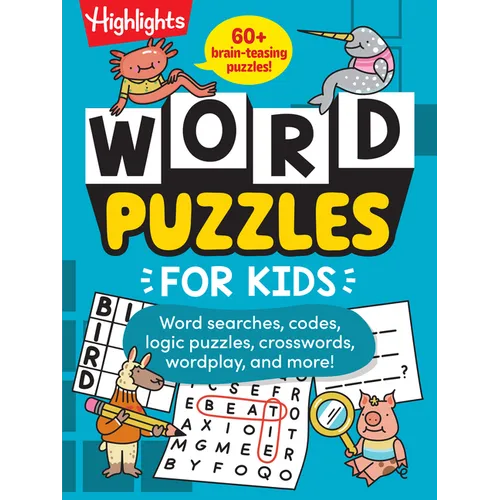 Word Puzzles for Kids: Dozens of Crosswords, Word Searches and Vocabulary Word Games for Ages 6-9, Screen-Free Word Puzzle Book to Build Spelling, Rea