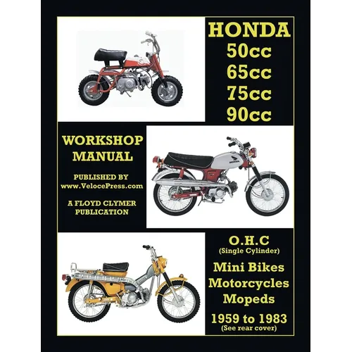 HONDA 50cc, 65cc, 70cc & 90cc OHC SINGLES 1959-1983 ALL MODELS WORKSHOP MANUAL