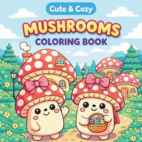 Cute & Cozy Mushroom Coloring Book