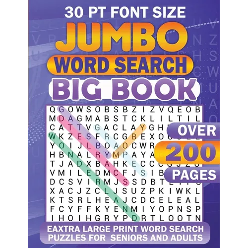 Jumbo Word Search: Big Book 30 Pt Font Size