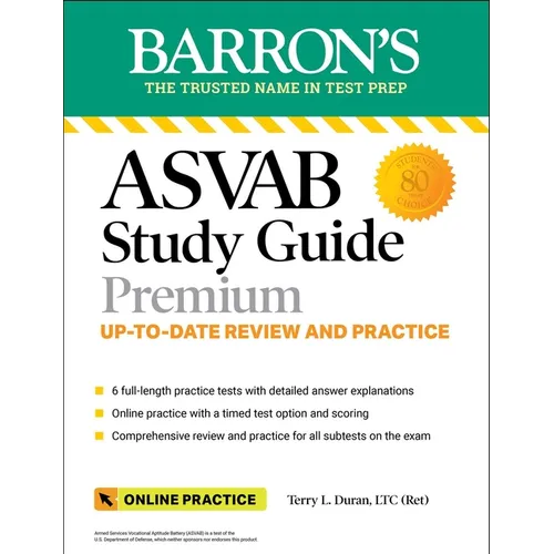 ASVAB Study Guide Premium: 6 Practice Tests + Comprehensive Review + Online Practice