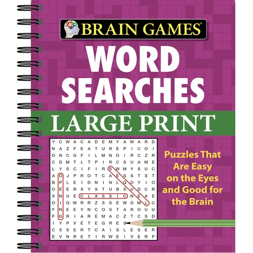 Brain Games - Word Searches - Large Print (Purple)
