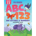 Super ABC & 123: Big Letters & Numbers Coloring Book For Kids 2-4