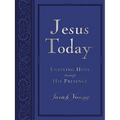 Jesus Today, Large Text Blue Leathersoft, with Full Scriptures: Experience Hope Through His Presence (a 150-Day Devotional)