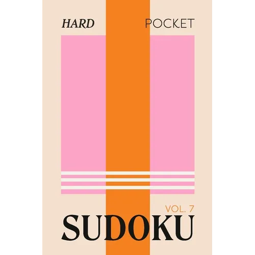 Pretty Pocket Sudoku - Hard Screen Free Puzzles: Minimal Small Travel Size 4 x 6 Inches - Orange & Pink Pop Art