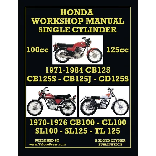 HONDA 100cc & 125cc SINGLE CYLINDER 1970-1984 WORKSHOP MANUAL