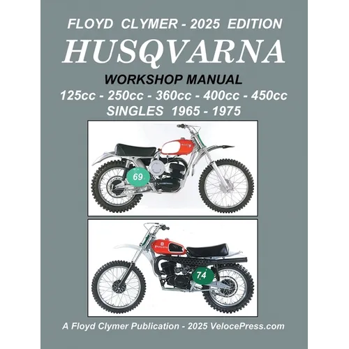 HUSQVARNA 125cc - 250cc - 360cc - 400cc - 450cc SINGLES 1965-1975 WORKSHOP MANUAL