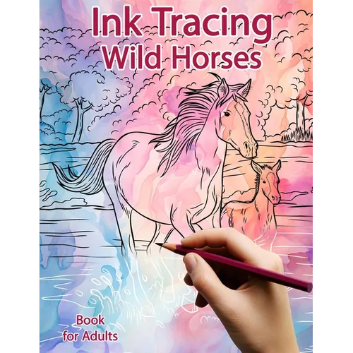 Ink Tracing Book for Adults: Wild Horses: Reverse Coloring and Activity book