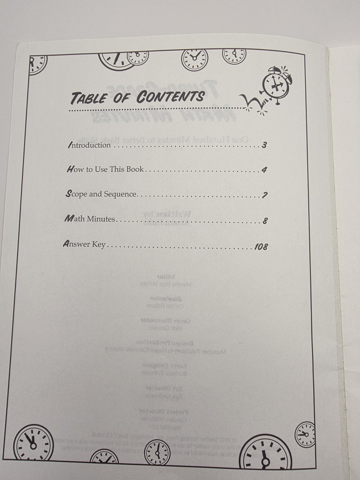 Creative Teaching Press Math Minutes Grade 3 Math Workbook 112p (New)
