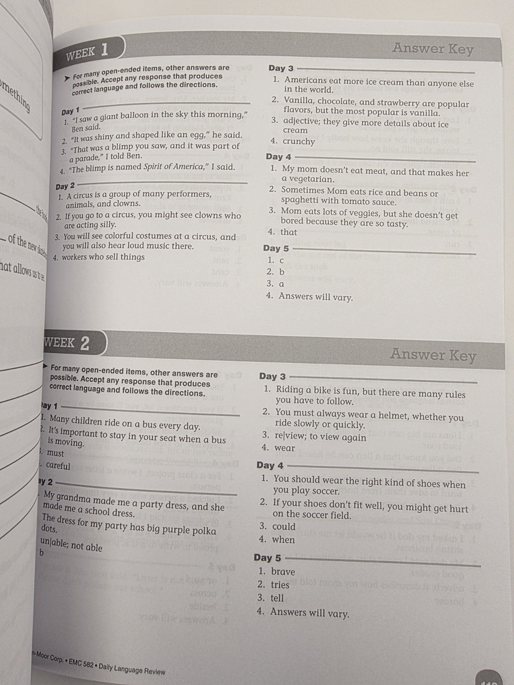 Evan-Moor Daily Language Review Grade 4 Study Guide Book w/ Answer Key (New)