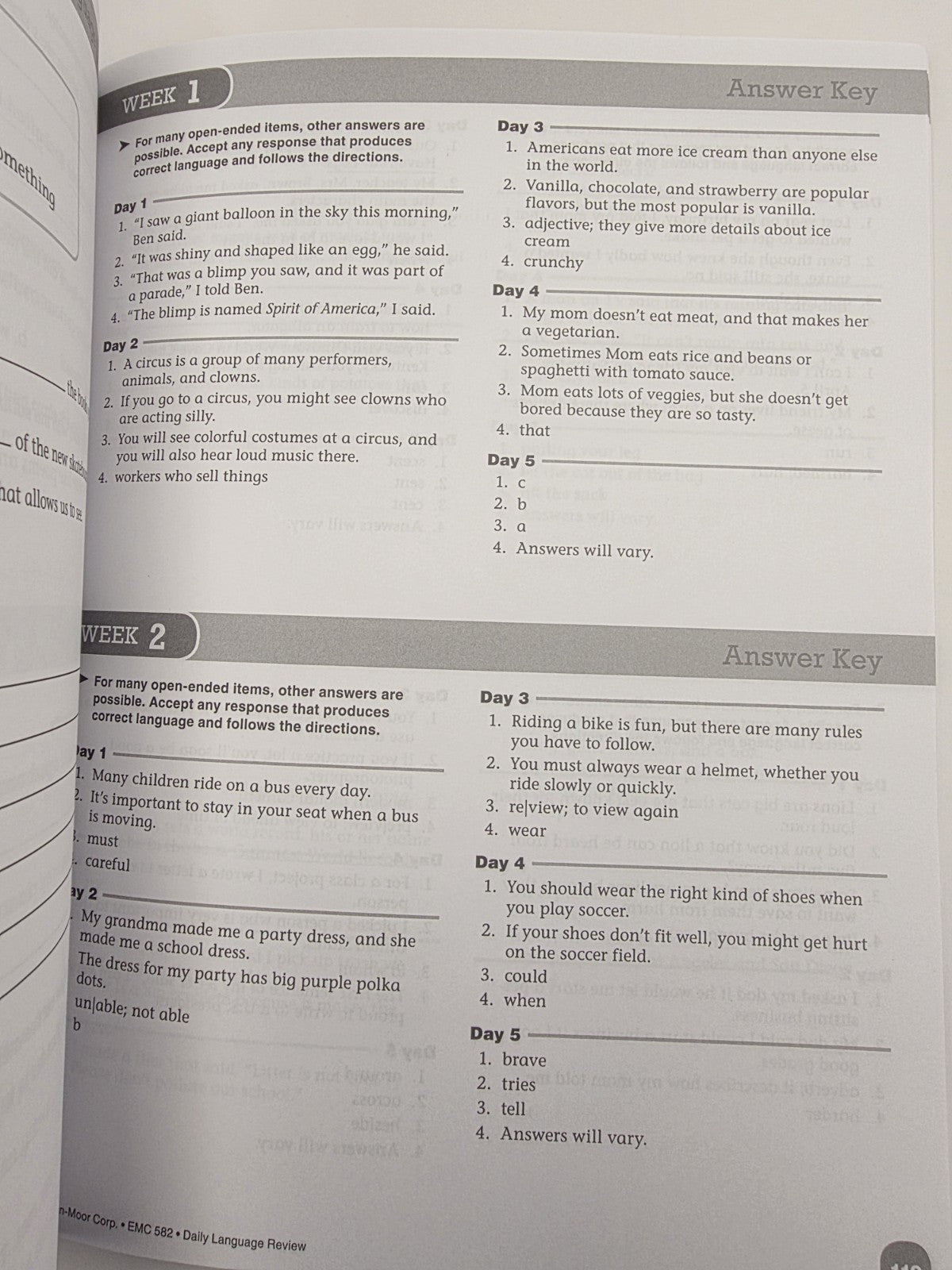 Evan-Moor Daily Language Review Grade 4 Study Guide Book w/ Answer Key (New)