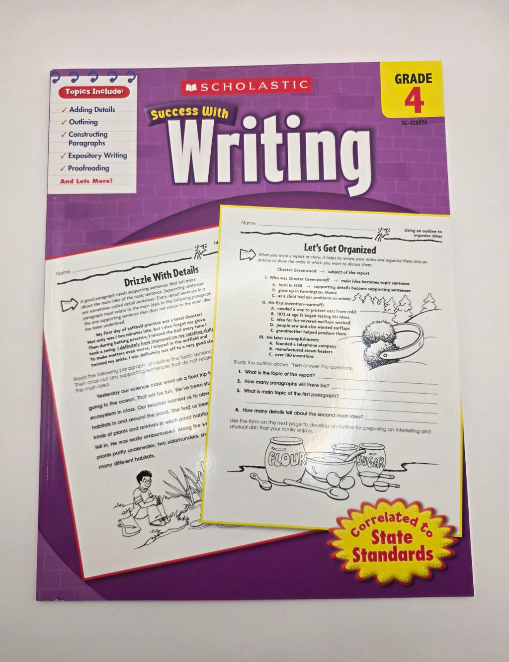 Scholastic Success With Writing Grade 4 Workbook with Answer Key (New)
