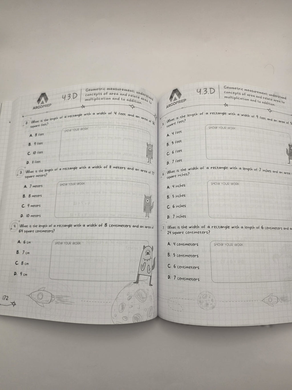 ArgoPrep Introducing Math! Grade 3 Workbook Study Guide 268 pages (New)