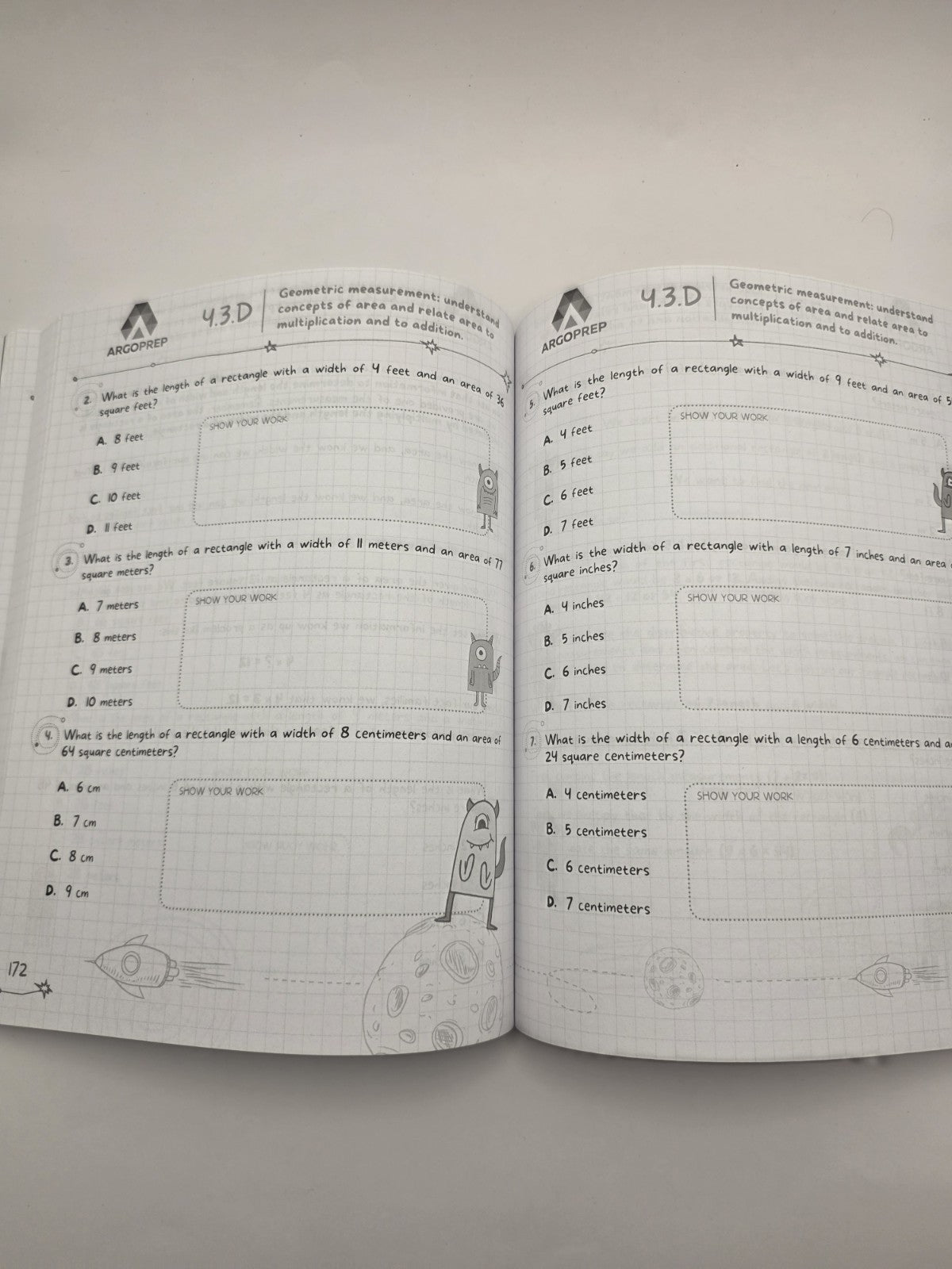 ArgoPrep Introducing Math! Grade 3 Workbook Study Guide 268 pages (New)