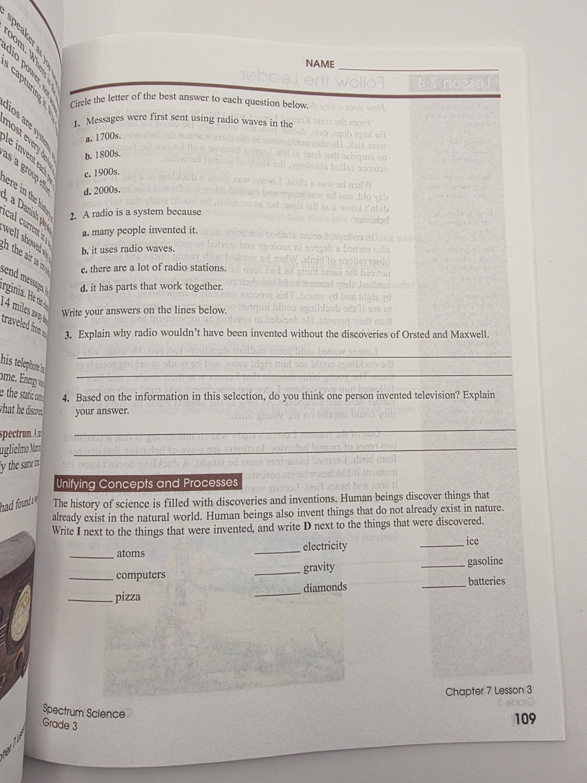 Spectrum Science Grade 3 Workbook with Answer Key Carson-Dellosa (New)