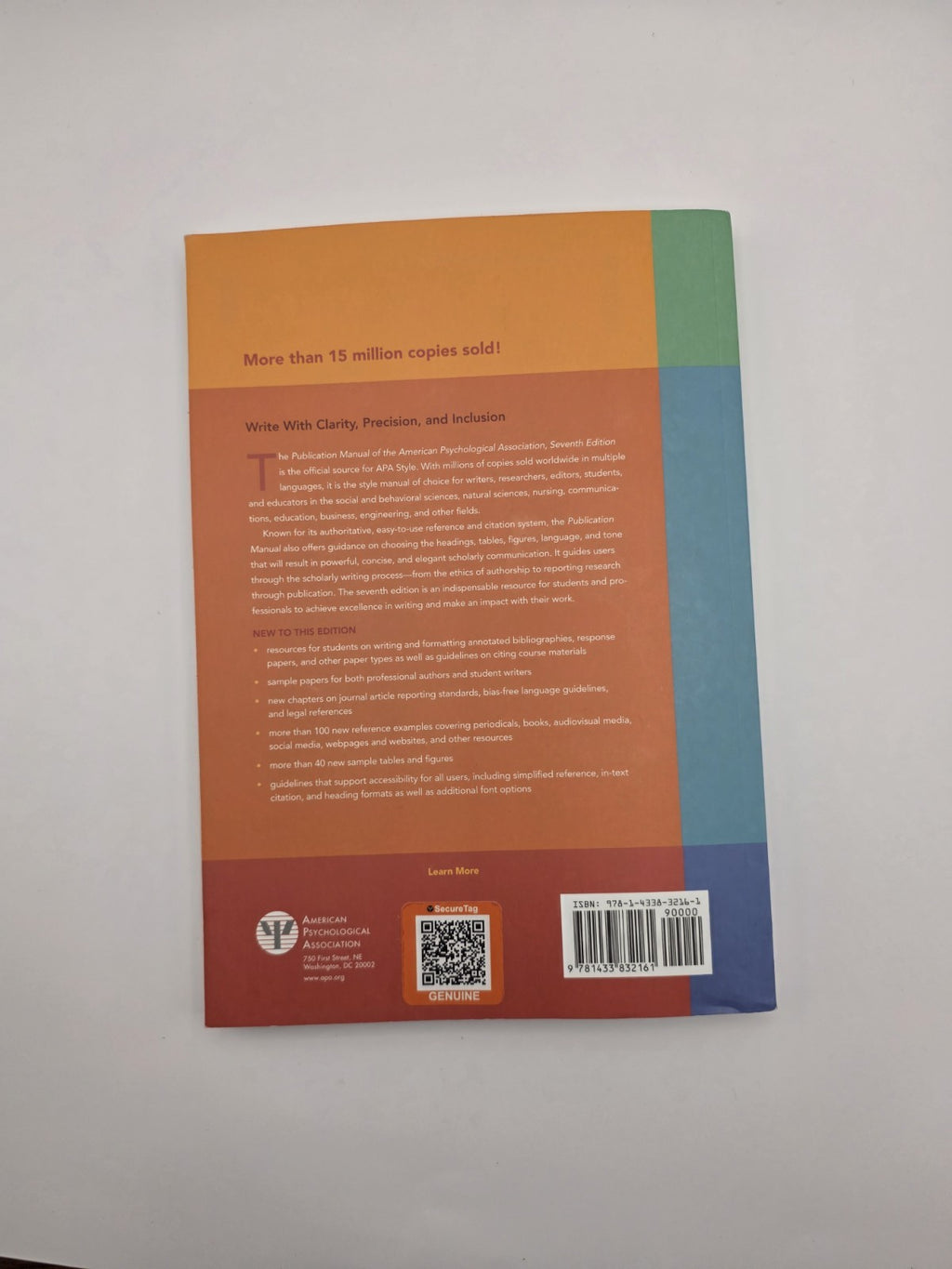American Psychological Association APA Style Manual 7th Ed Paperback 2020 (New)