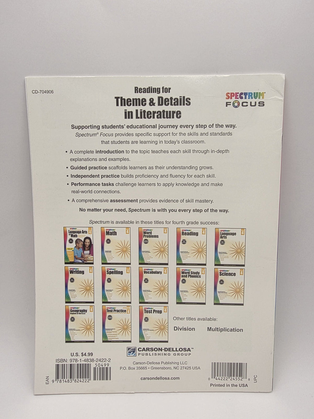 Spectrum Focus Reading Theme & Details in Literature Grade 4 (New)