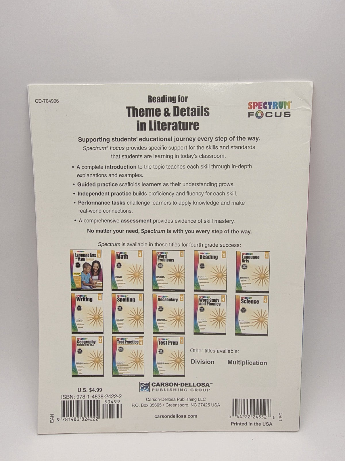 Spectrum Focus Reading Theme & Details in Literature Grade 4 (New)