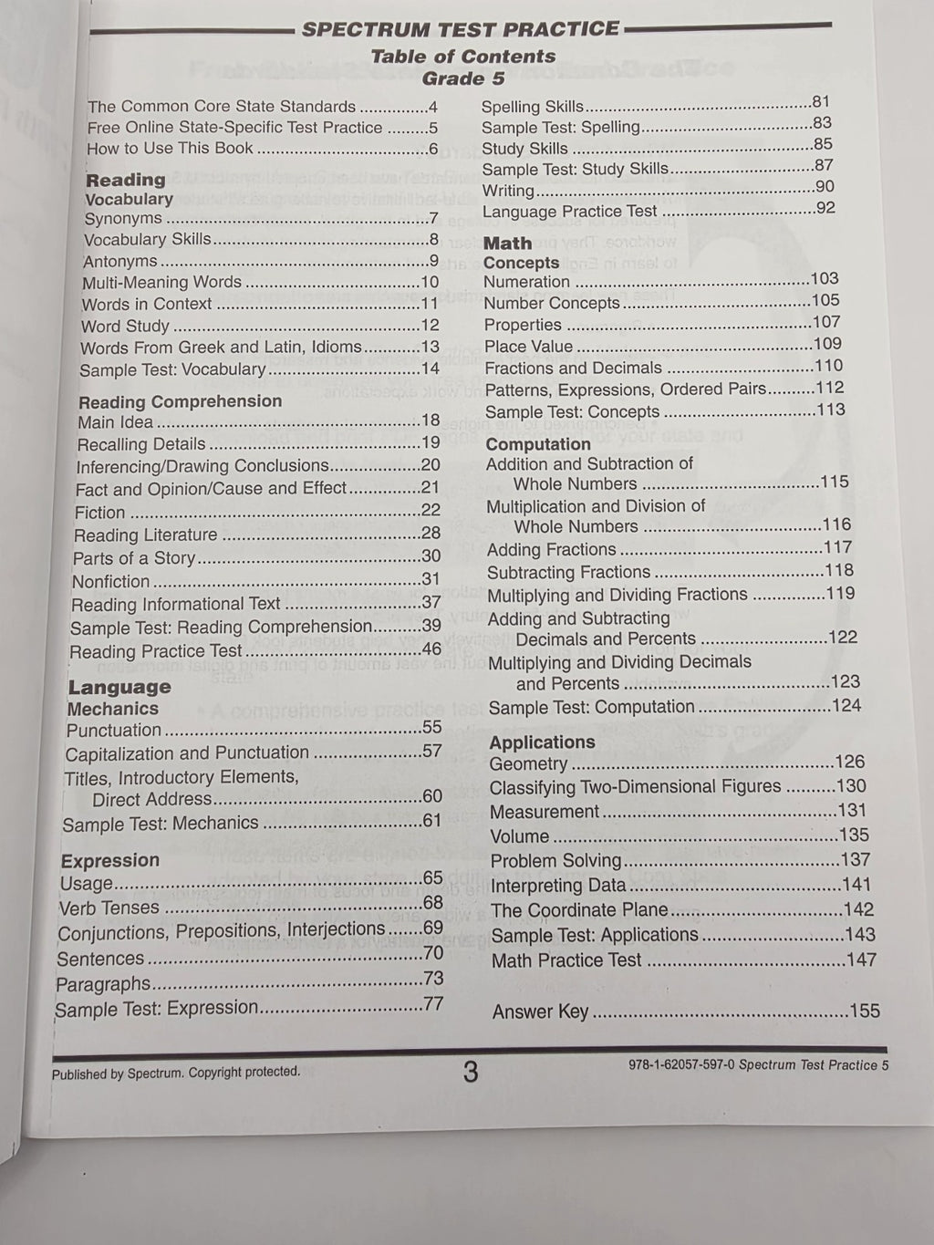 Spectrum Test Practice Grade 5 Reproducible Workbook (New)
