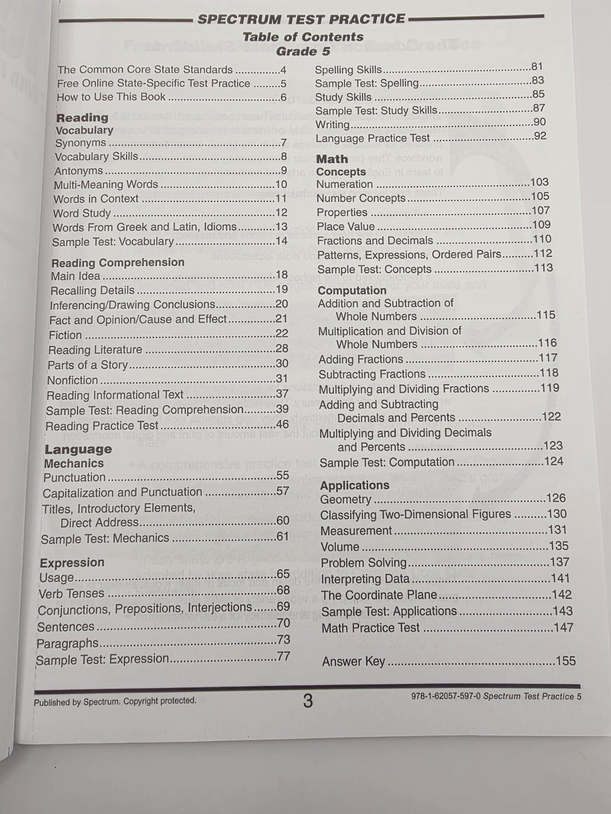 Spectrum Test Practice Grade 5 Reproducible Workbook (New)