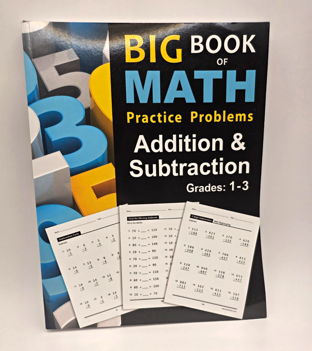 Claymaze Big Book of Math Practice Problems Addition & Subtraction Gr 1-3 (New)