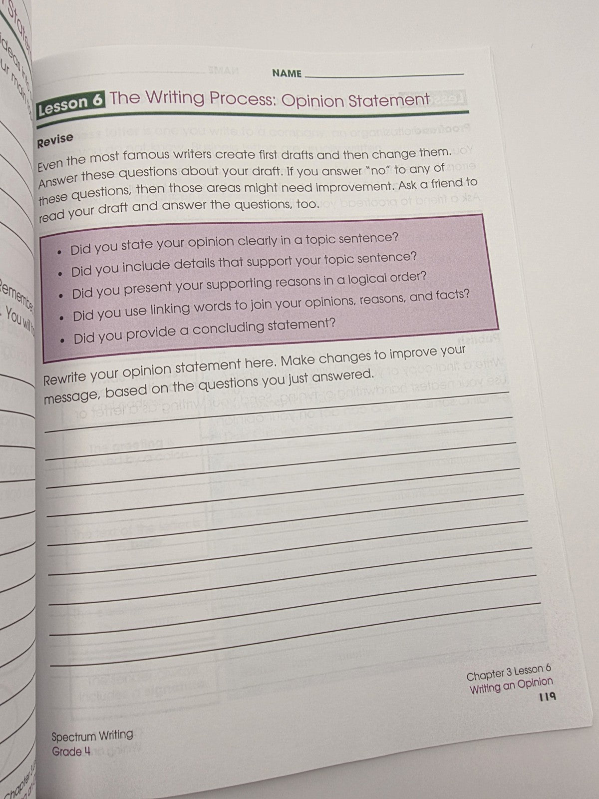 Spectrum Writing Grade 4 Workbook  (New)