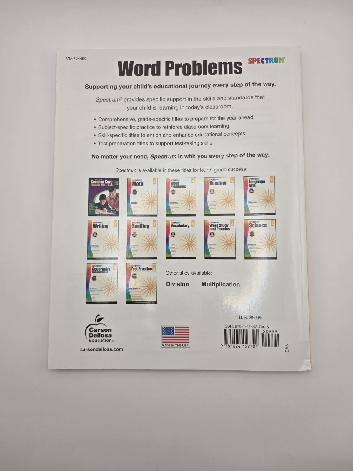 Spectrum Word Problems Grade 4 Workbook Mathematics (New)