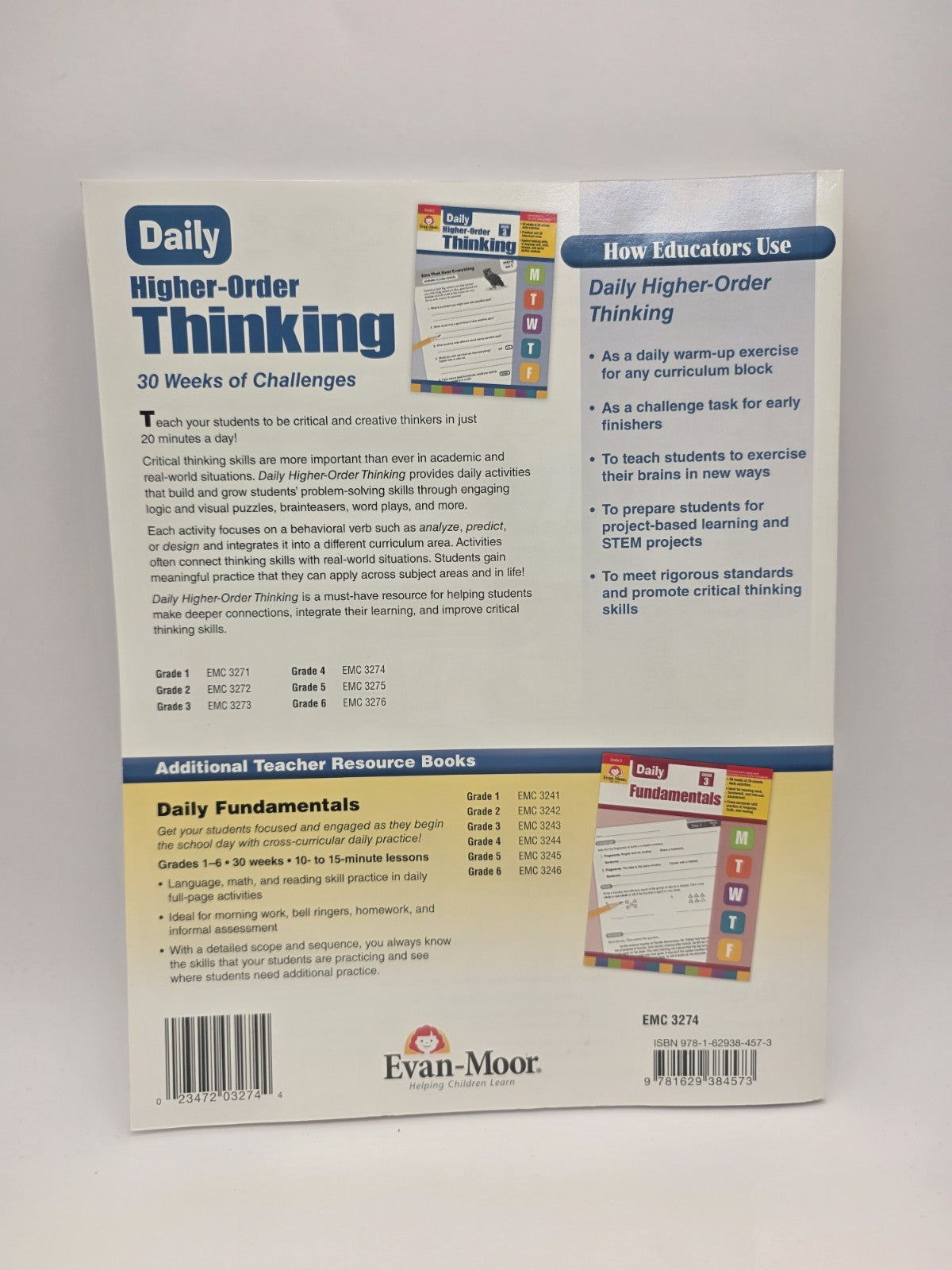 Evan-Moor Daily Higher-Order Thinking Grade 4 Workbook (New)