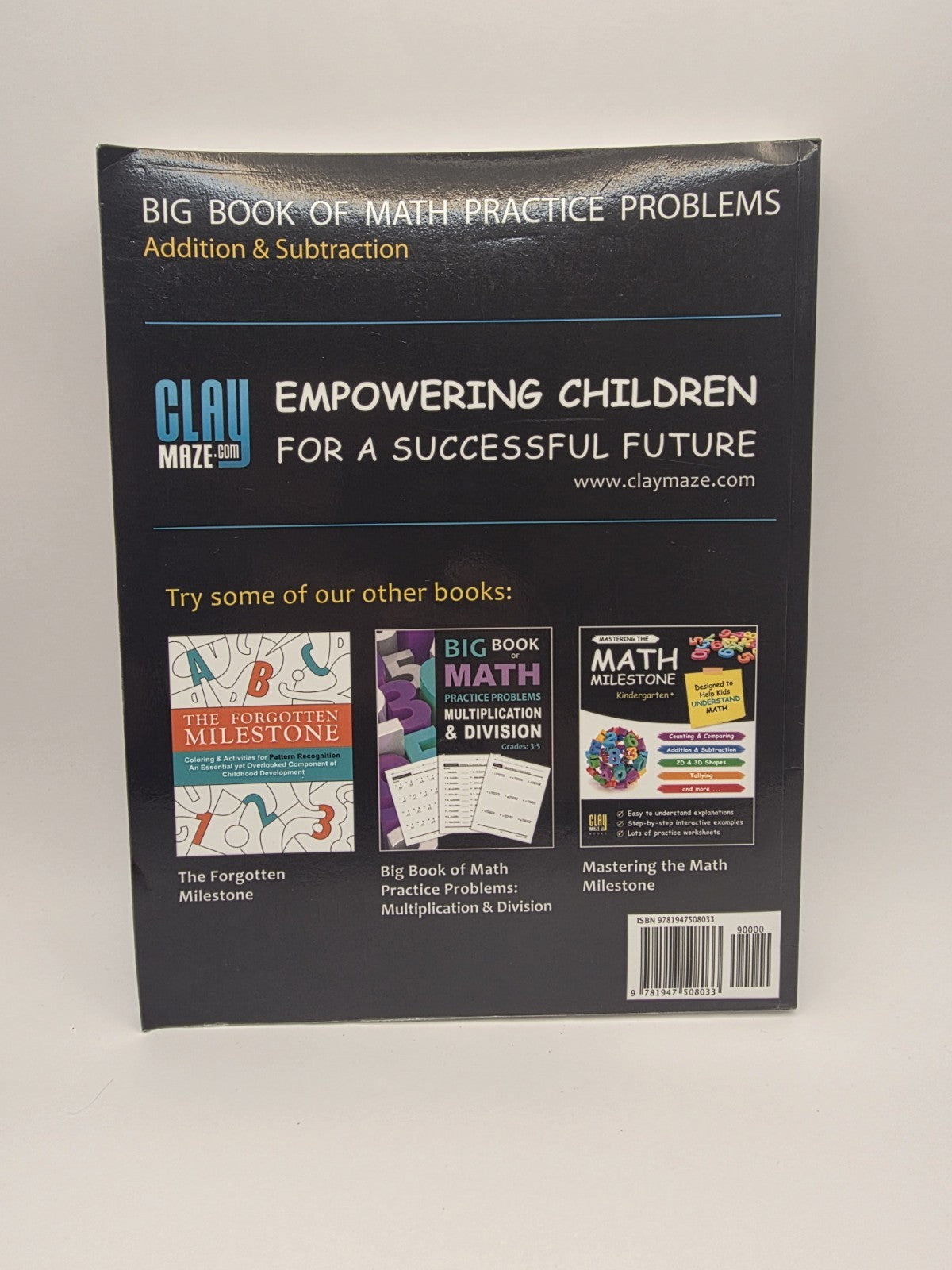 Claymaze Big Book of Math Practice Problems Addition & Subtraction Gr 1-3 (New)