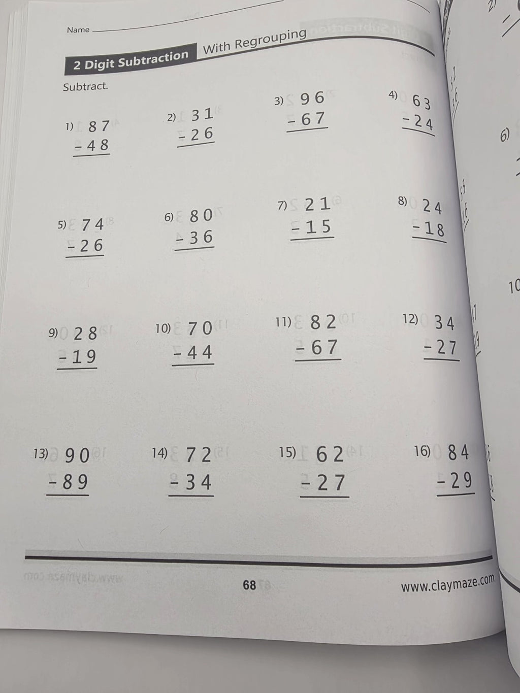 Claymaze Big Book of Math Practice Problems Addition & Subtraction Gr 1-3 (New)