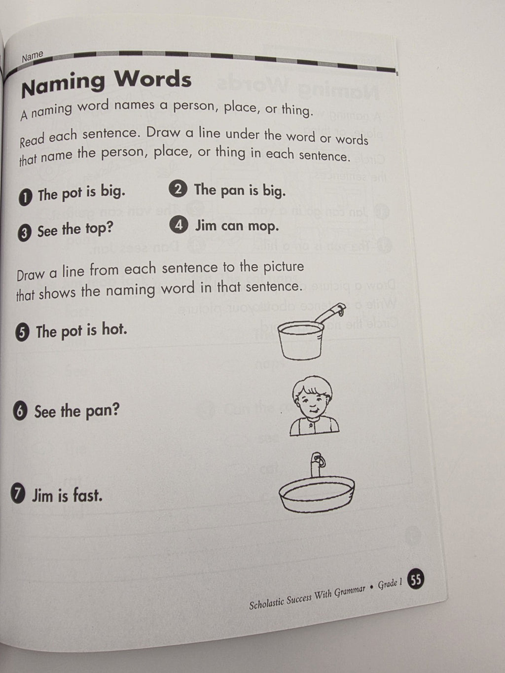 Scholastic Success With Grammar Grade 1 Workbook Paperback w/ Answer Key (New)