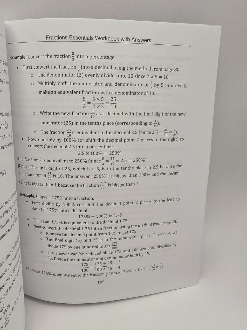 Fractions Essentials Workbook with Answer Key Chris McMullen (New)