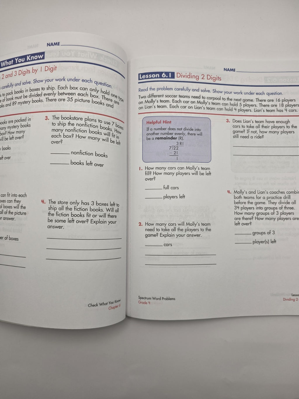 Spectrum Word Problems Grade 4 Workbook Mathematics (New)