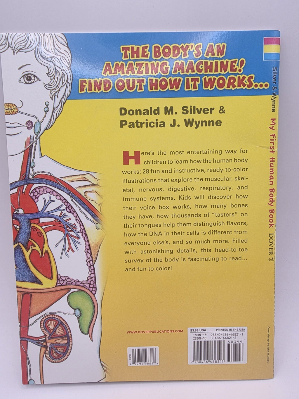 My First Human Body Book Silver & Wynne Dover Coloring Book Science Kids (New)
