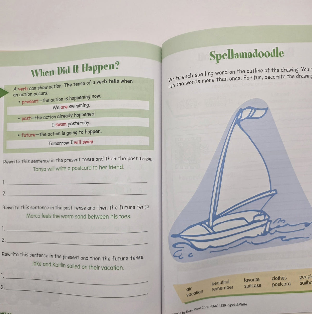 Evan-Moor Skill Sharpeners Spell & Write Grade 3 Workbook (New)
