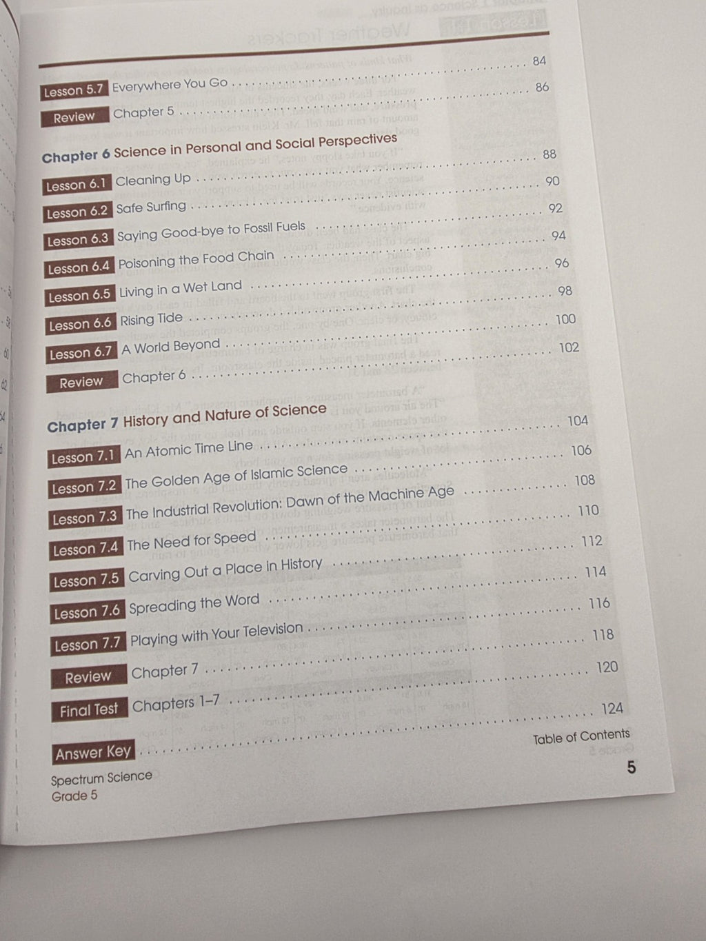 Carson-Dellosa Spectrum Science Grade 5 Workbook with Answer Key Paperback (New)