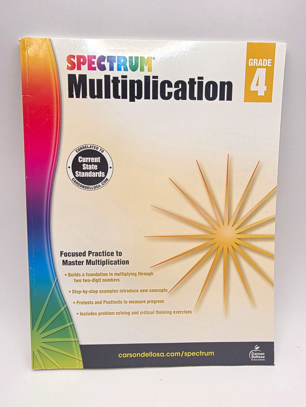 Spectrum Multiplication Grade 4 Workbook w/Answer Key Pretests Posttests (New)