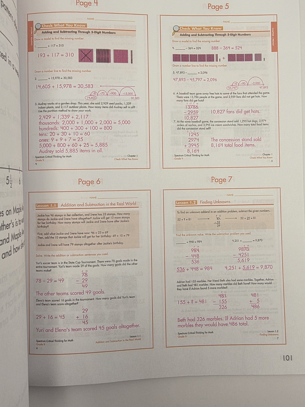 Spectrum Critical Thinking for Math Grade 4 Workbook with Answer Key (New)