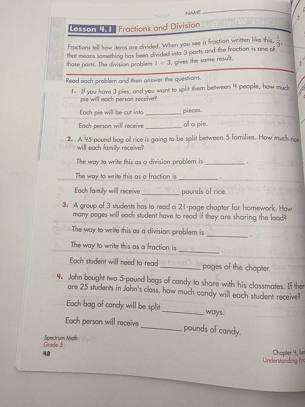 Spectrum Math Grade 5 Workbook Paperback with Answer Key 160 Pages (New)