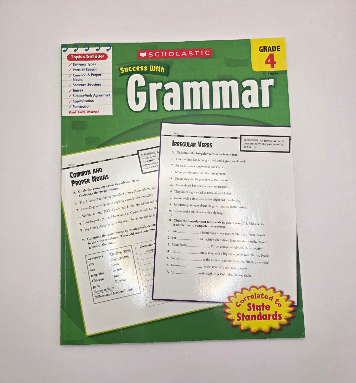 Scholastic Success With Grammar Grade 4 Workbook (New)