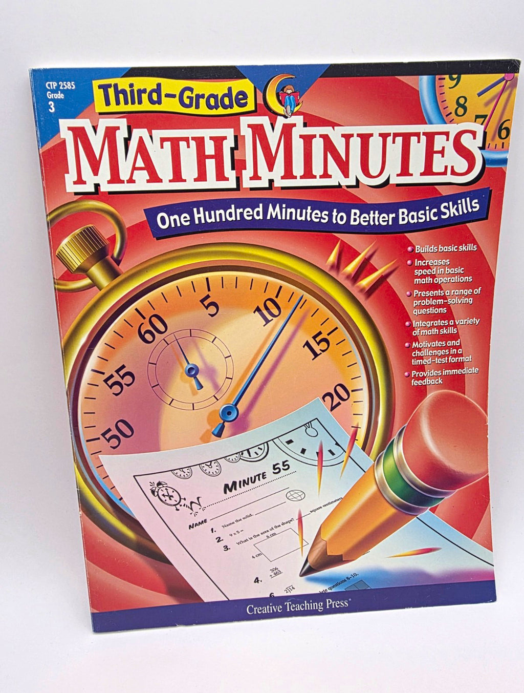 Creative Teaching Press Math Minutes Grade 3 Math Workbook 112p (New)