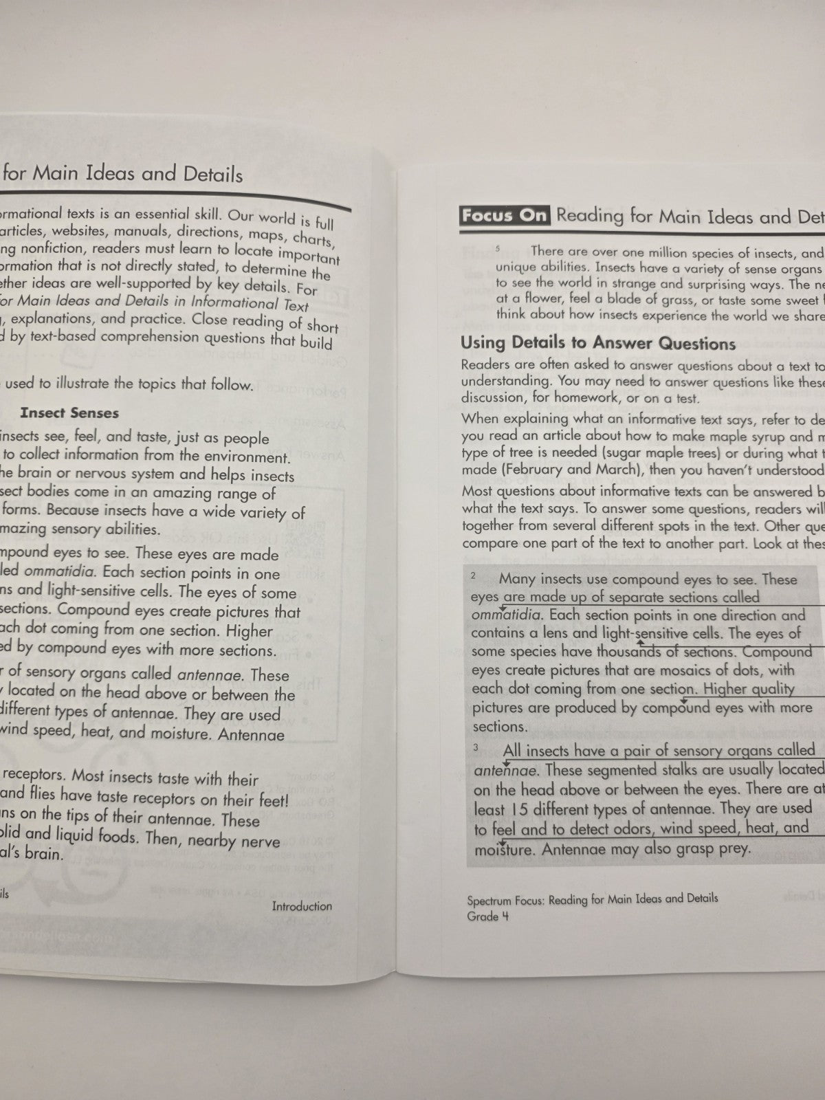 Spectrum Focus Reading Main Ideas & Details Info Text Grade 4 (New)