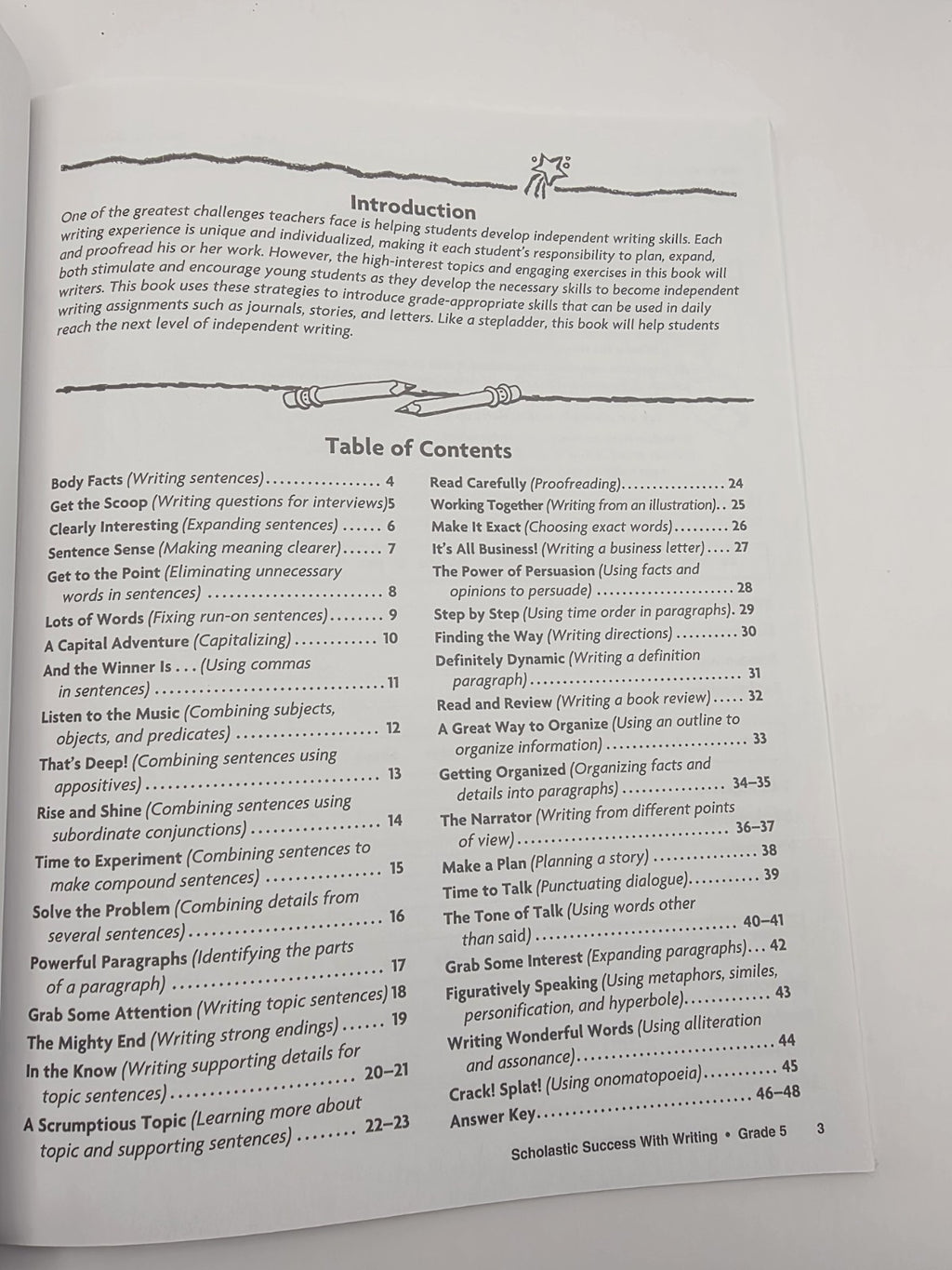 Scholastic Success With Writing Grade 5 Activity Workbook Paperback (New)