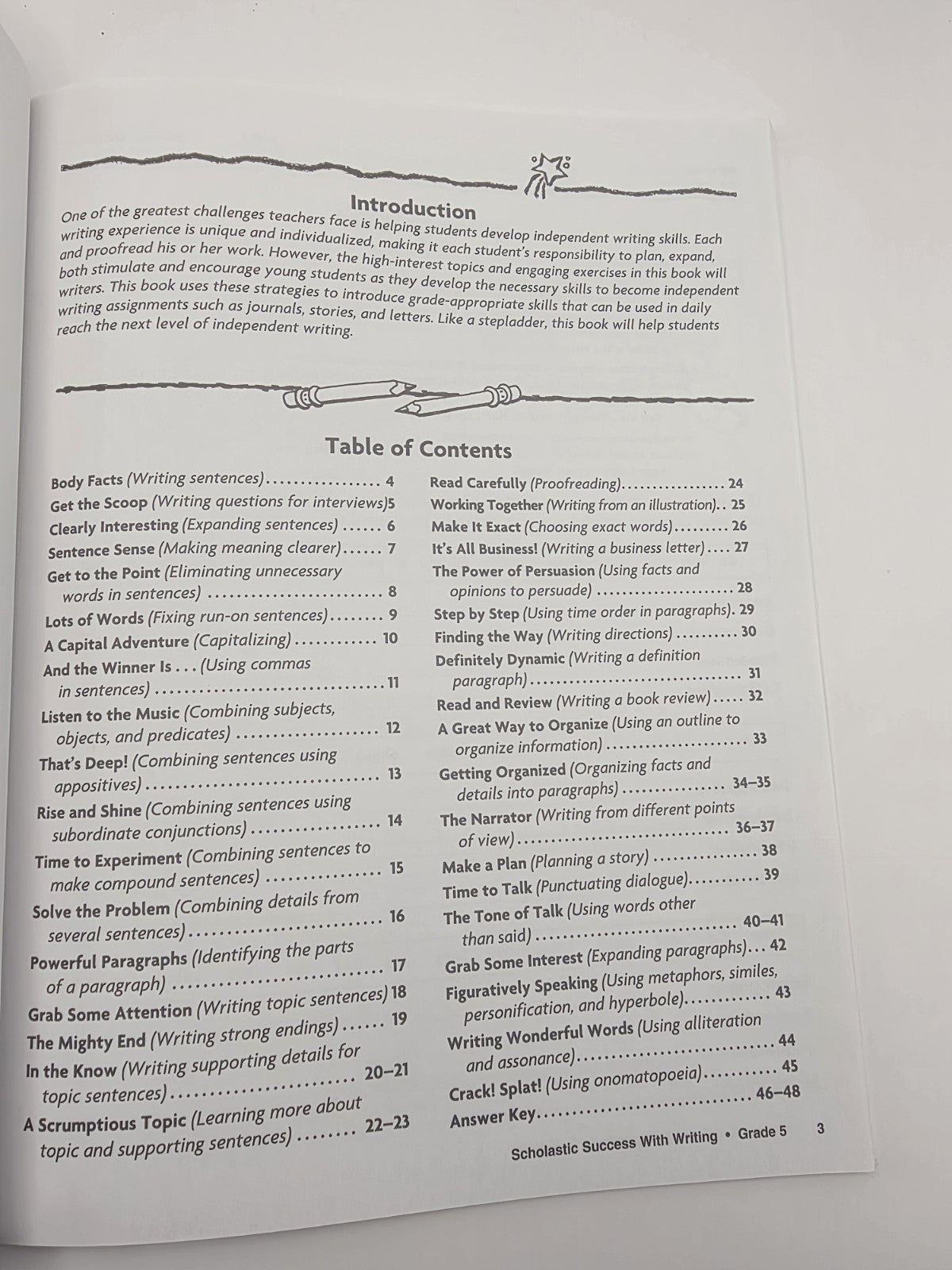 Scholastic Success With Writing Grade 5 Activity Workbook Paperback (New)