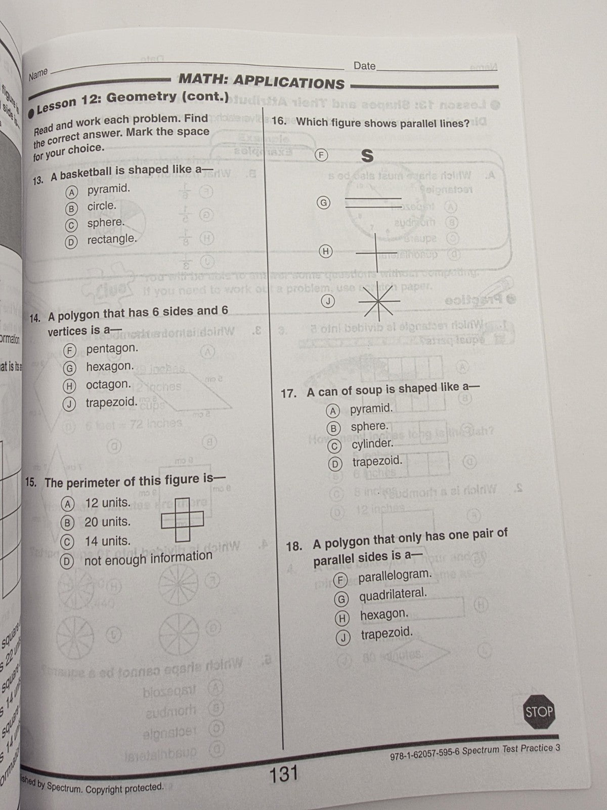 Carson Dellosa Spectrum Test Practice Grade 3 Reproducible Workbook (New)