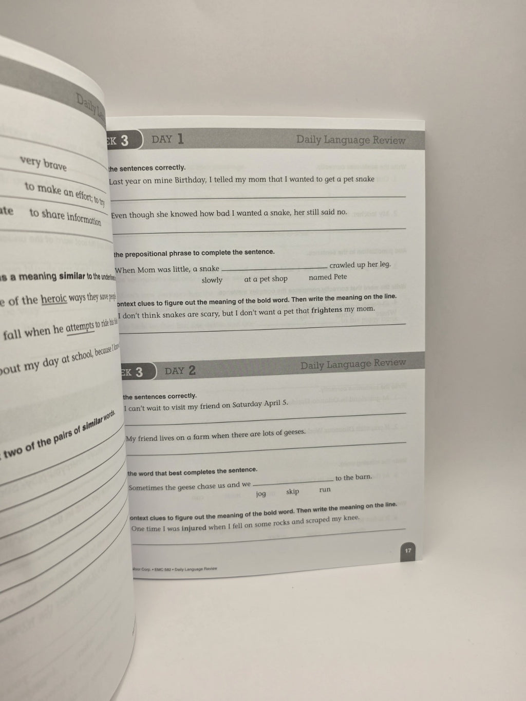 Evan-Moor Daily Language Review Grade 4 Study Guide Book w/ Answer Key (New)
