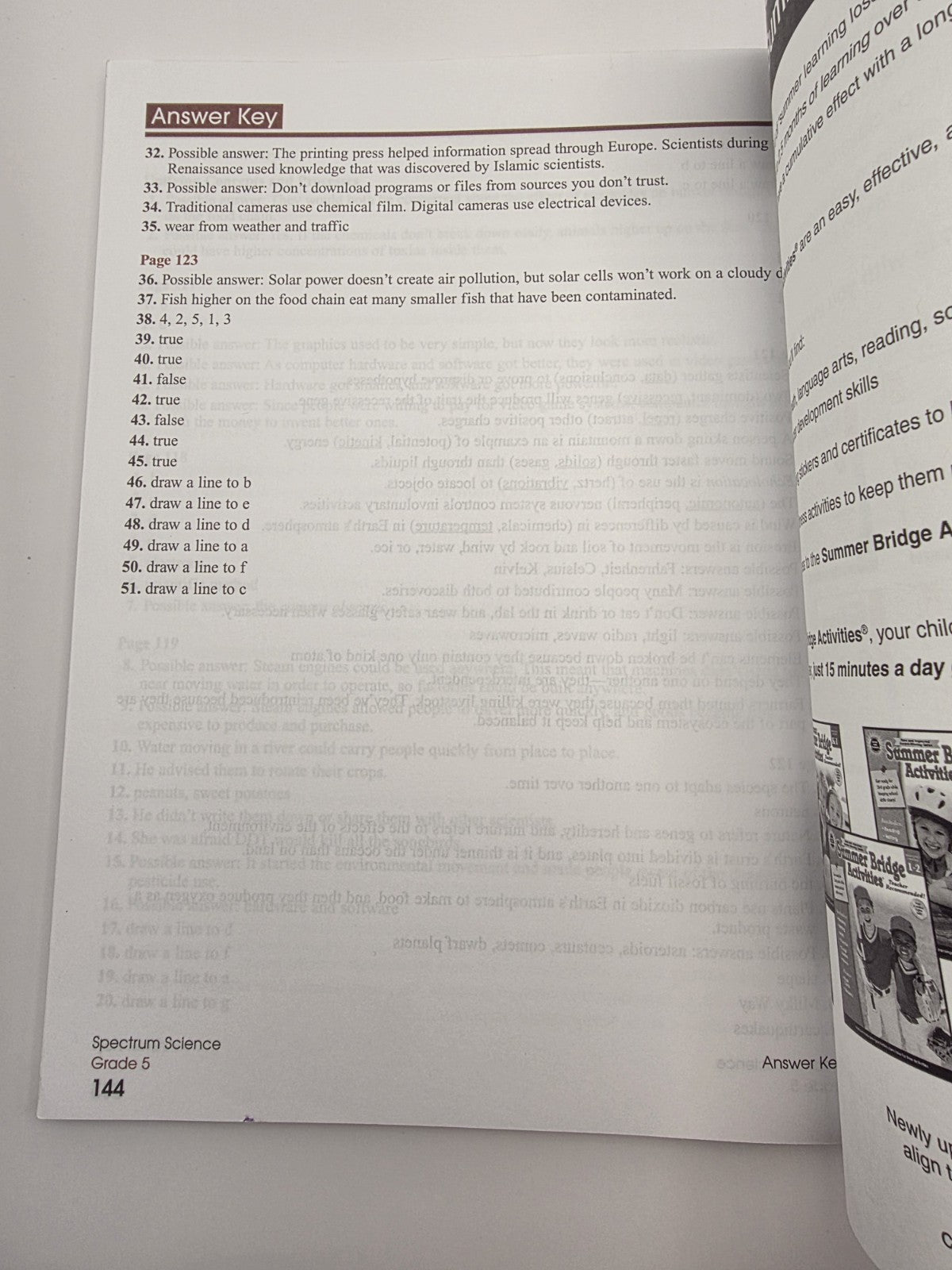 Carson-Dellosa Spectrum Science Grade 5 Workbook with Answer Key Paperback (New)