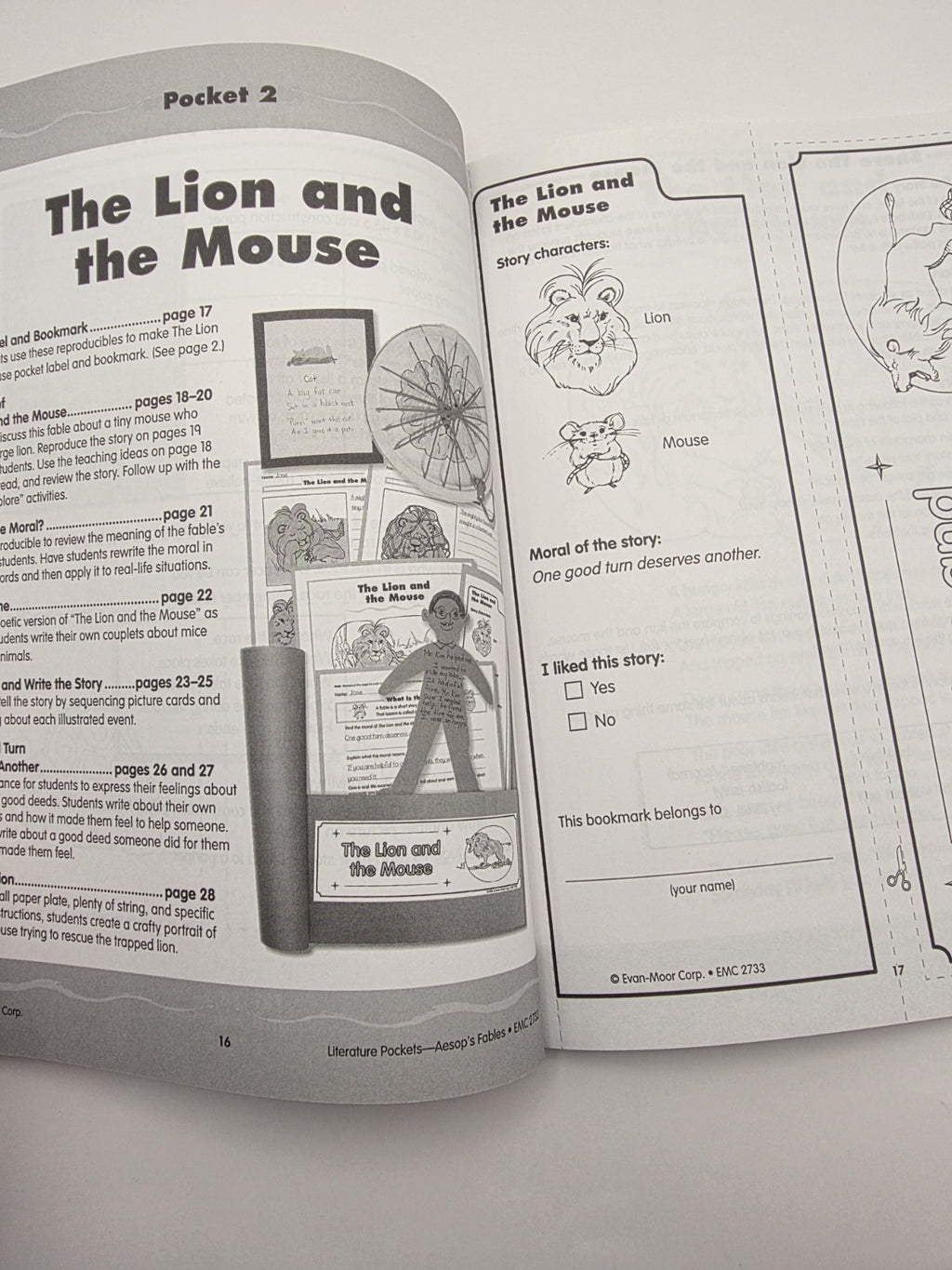 Evan-Moor Literature Pockets Aesop's Fables Workbook 96pg (New)