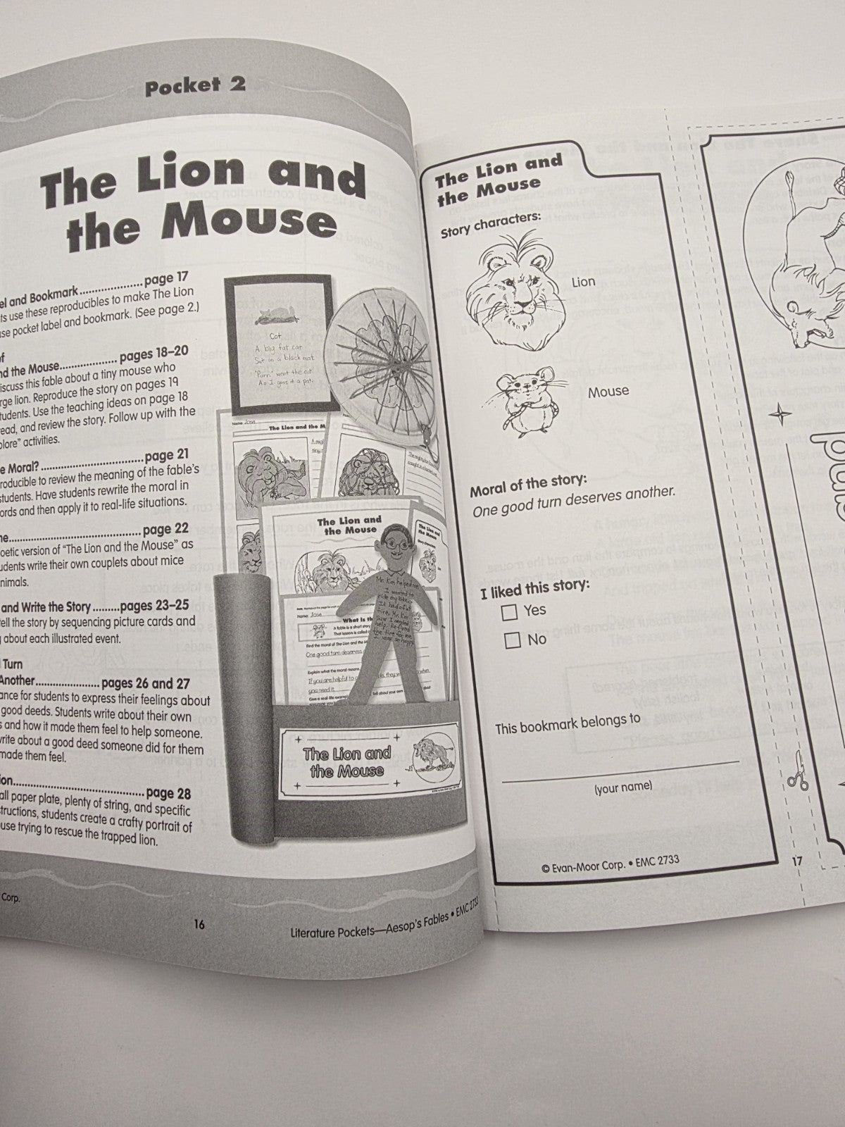 Evan-Moor Literature Pockets Aesop's Fables Workbook 96pg (New)