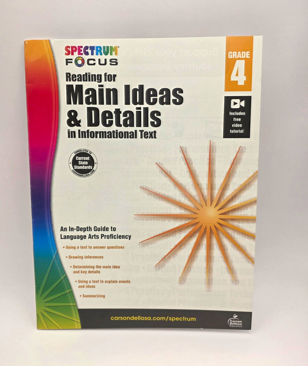 Spectrum Focus Reading Main Ideas & Details Info Text Grade 4 (New)